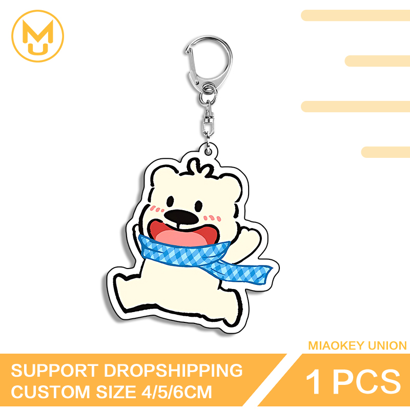 Resin Art Design Keychain - Lindo oso de carrera llamativo diseño