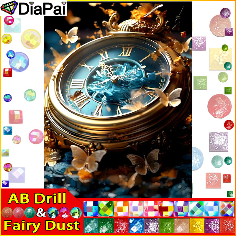 Resin Art Clock - DiaPai-pintura de diamante AB con polvo