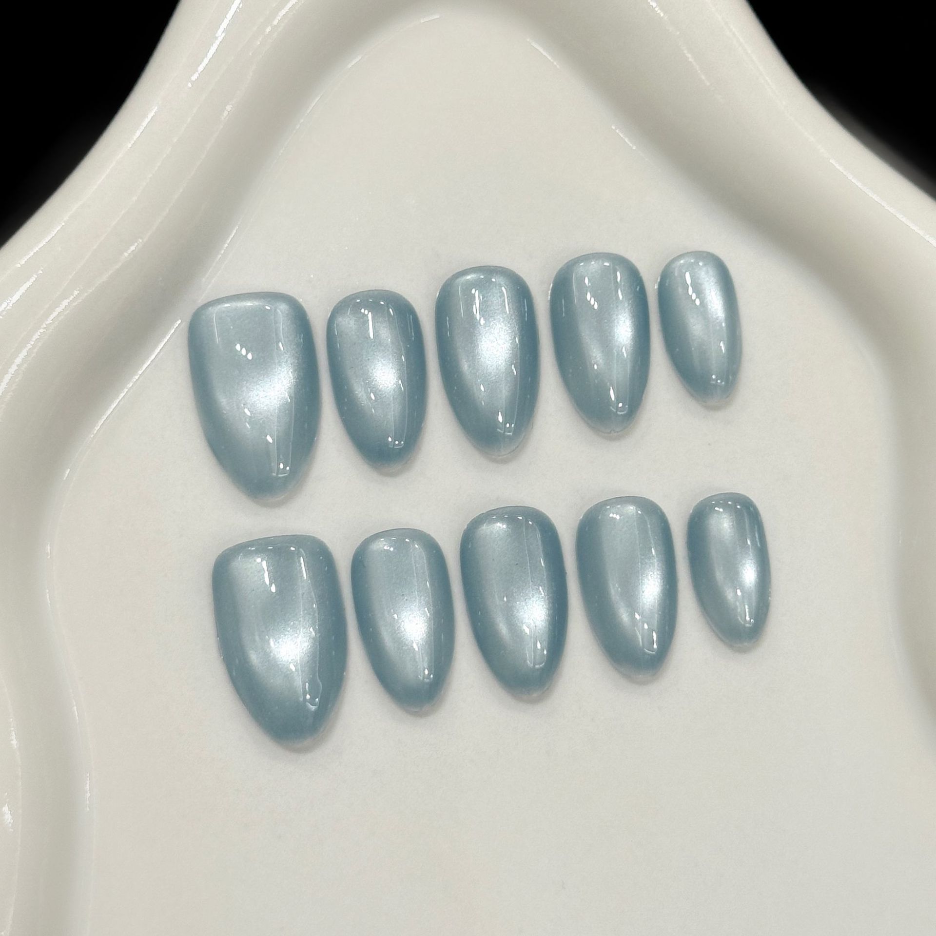 Resin Art Design - 10 Uñas Postizas Francesas Cortas en