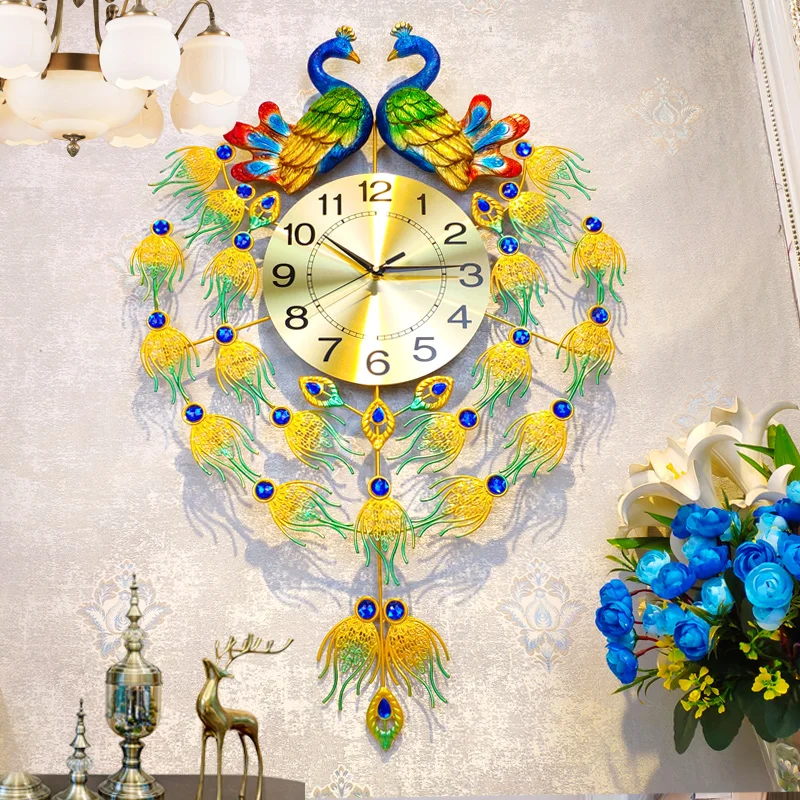 Resin Art Clock - Relojes de Pared Nórdicos Peacock, Reloj