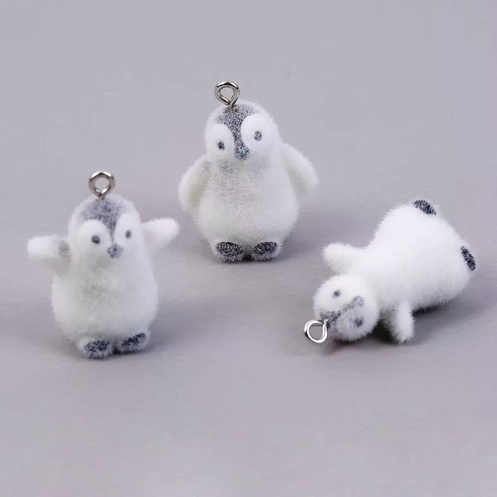 Resin Art Engagement - 5 uds flocado pequeño pingüino resina