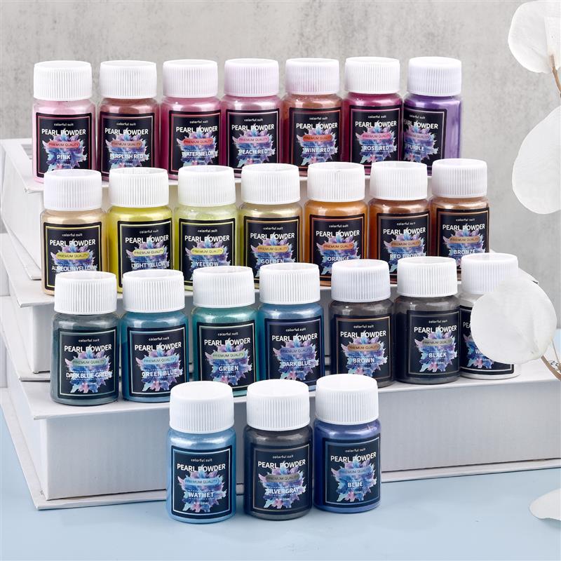 Polvo nacarado de 24 colores,  - Pearl Powder Resin reseña y precio