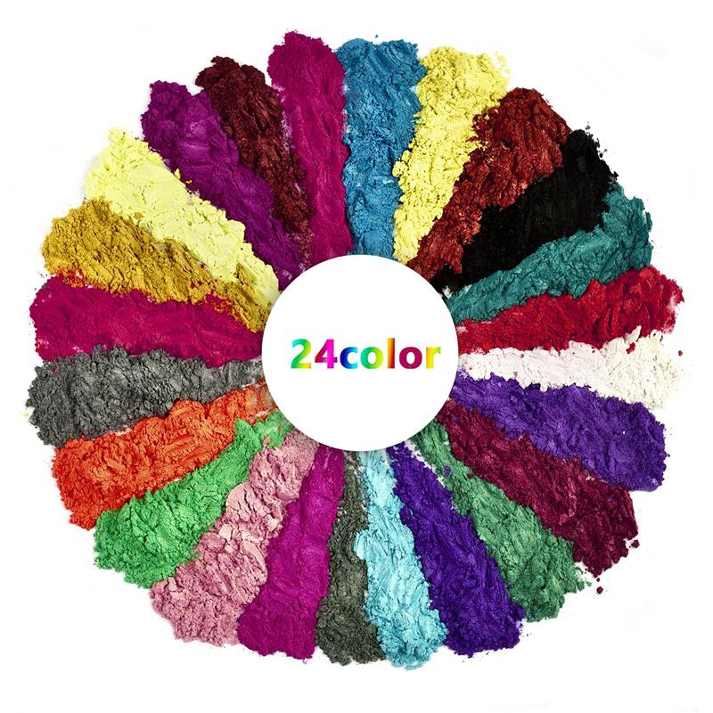 Polvo nacarado de 24 colores,  - Pearl Powder Resin reseña y precio