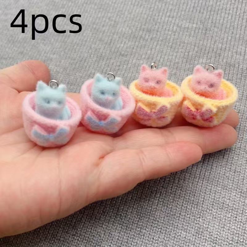 4 colgantes de gato de resina  - Resin Art Engagement reseña y precio