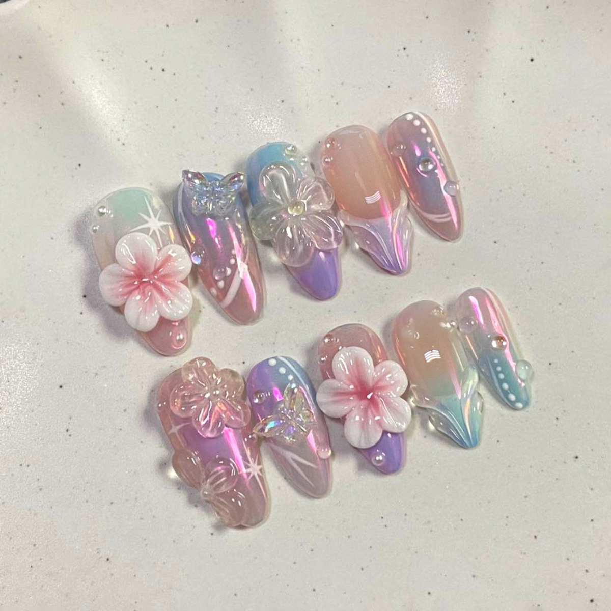 30 Uñas Postizas con Diseño 3D - Resin Art Design For Wedding reseña y precio