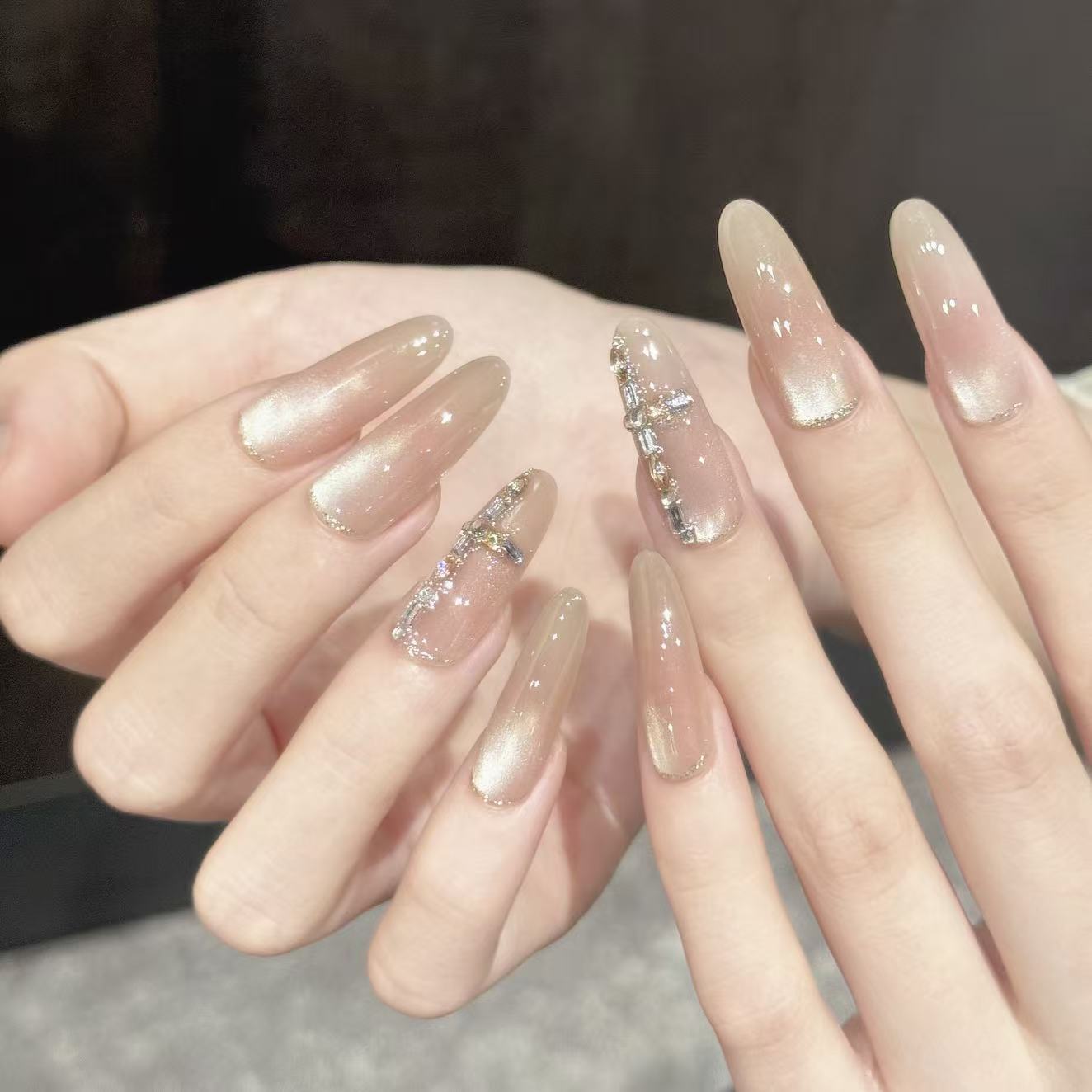 10 Uñas Postizas Ovaladas Hech - Pearl Powder Resin reseña y precio