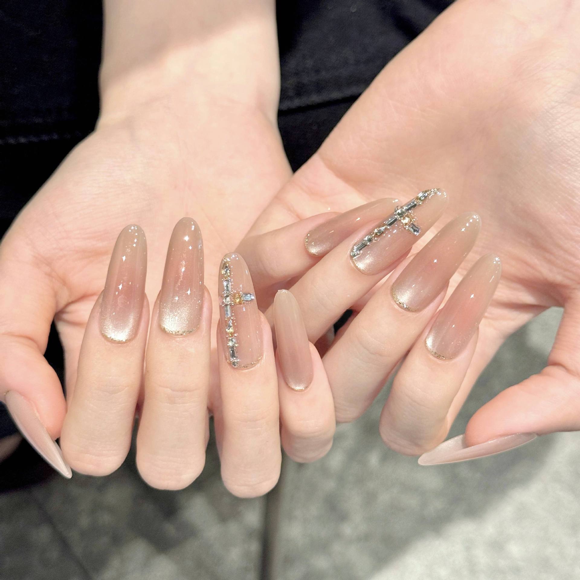10 Uñas Postizas Ovaladas Hech - Pearl Powder Resin reseña y precio