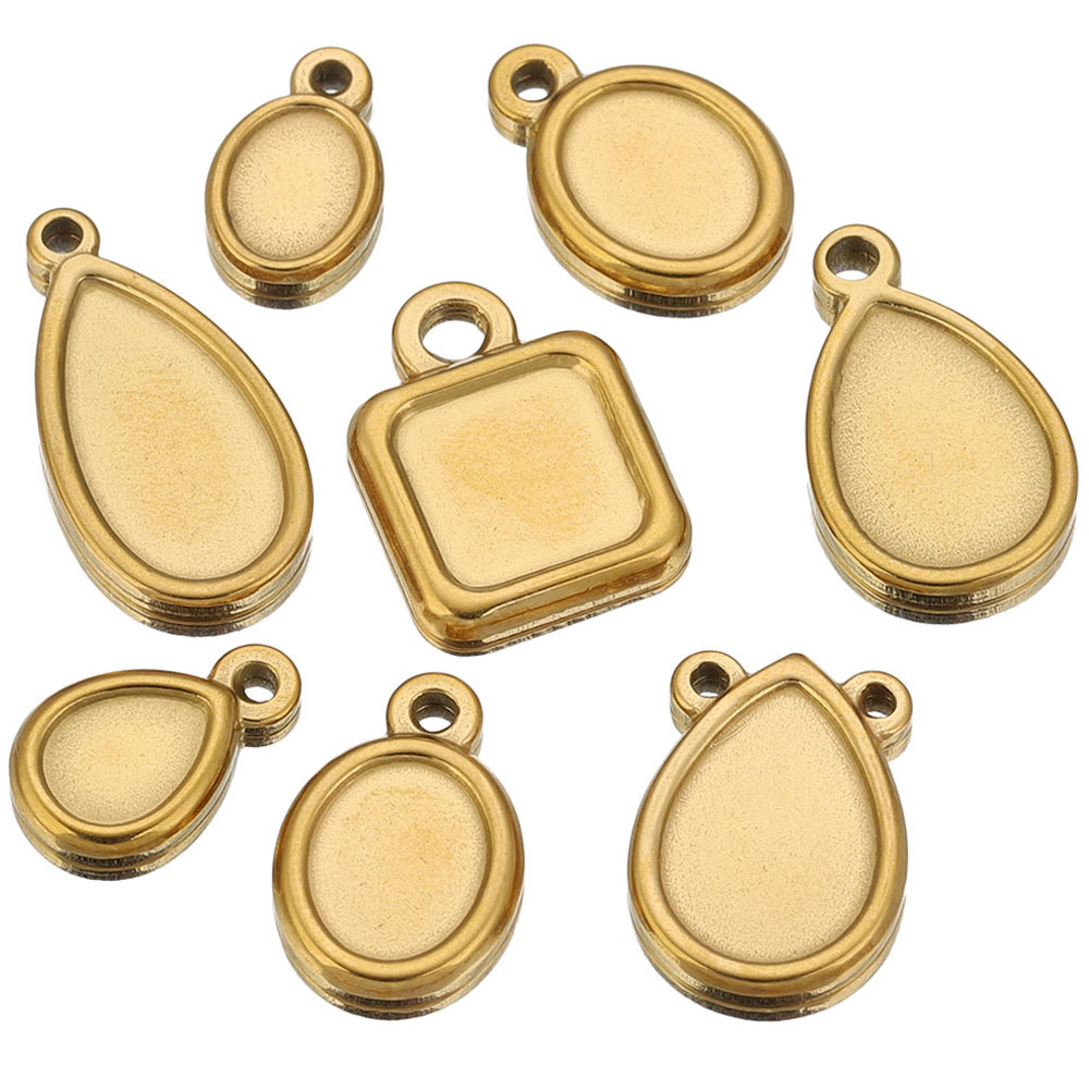 5 piezas de acero inoxidable,  - Bezels Pendant Resin reseña y precio
