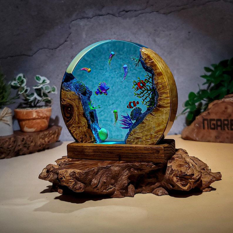 Lámpara de Mesa de Resina con  - Resin Art Resin reseña y precio