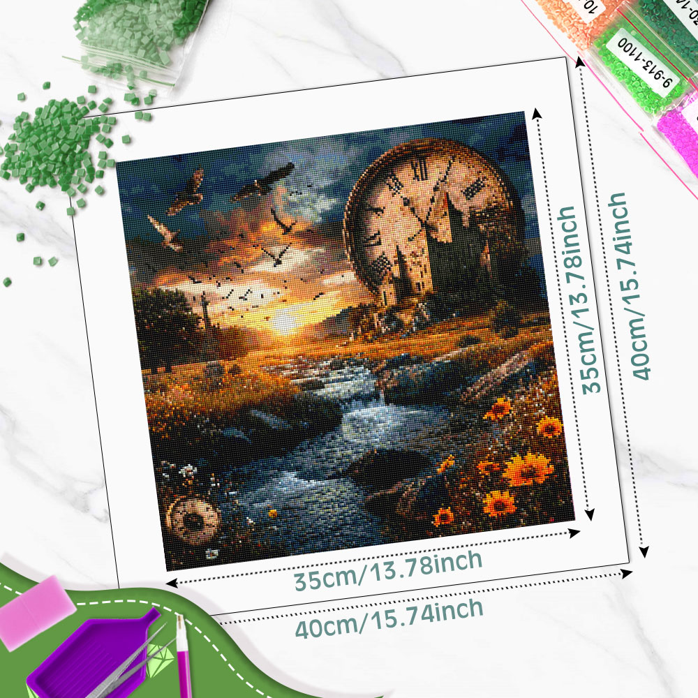 Pintura de Diamantes Huacan, C - Resin Art Clock reseña y precio