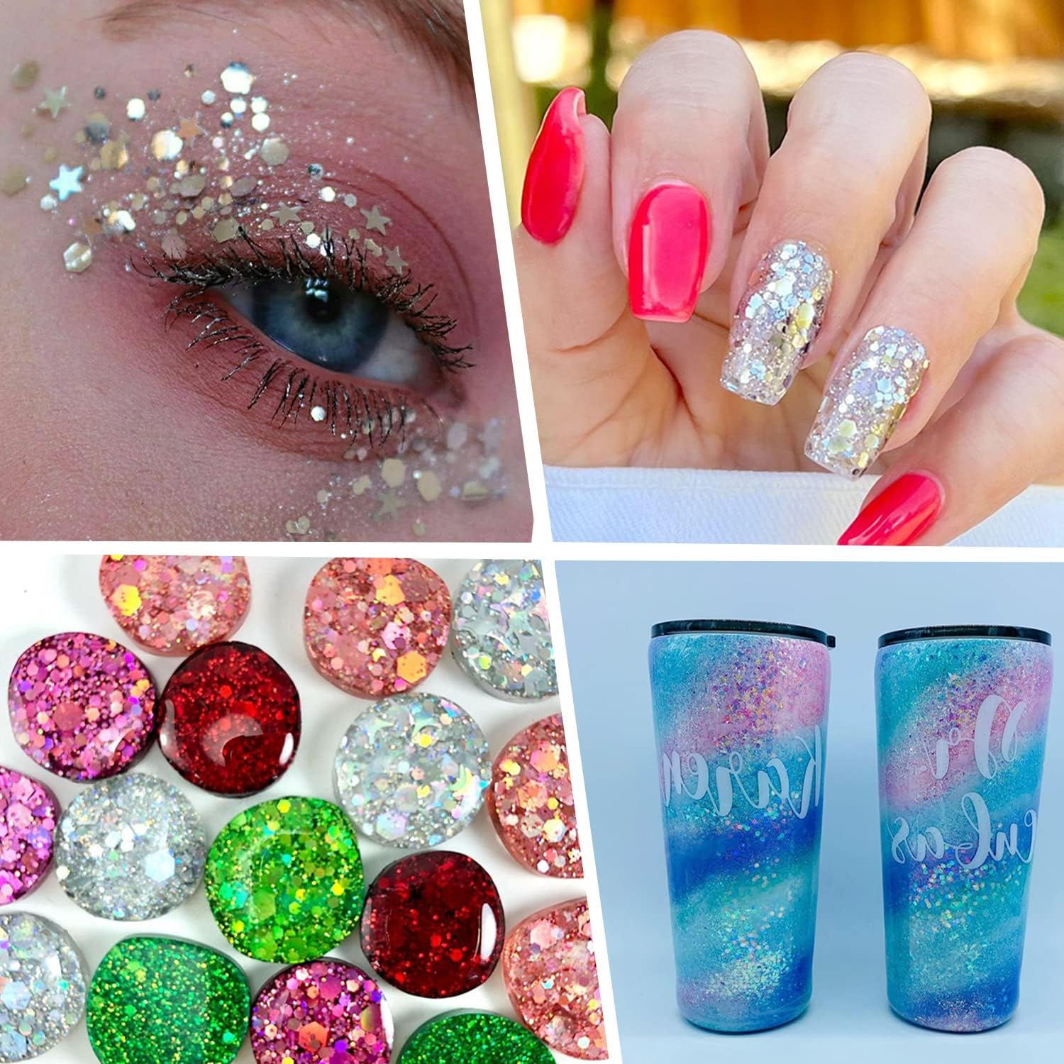36 colores holográficos brillo - Pearl Powder Resin reseña y precio