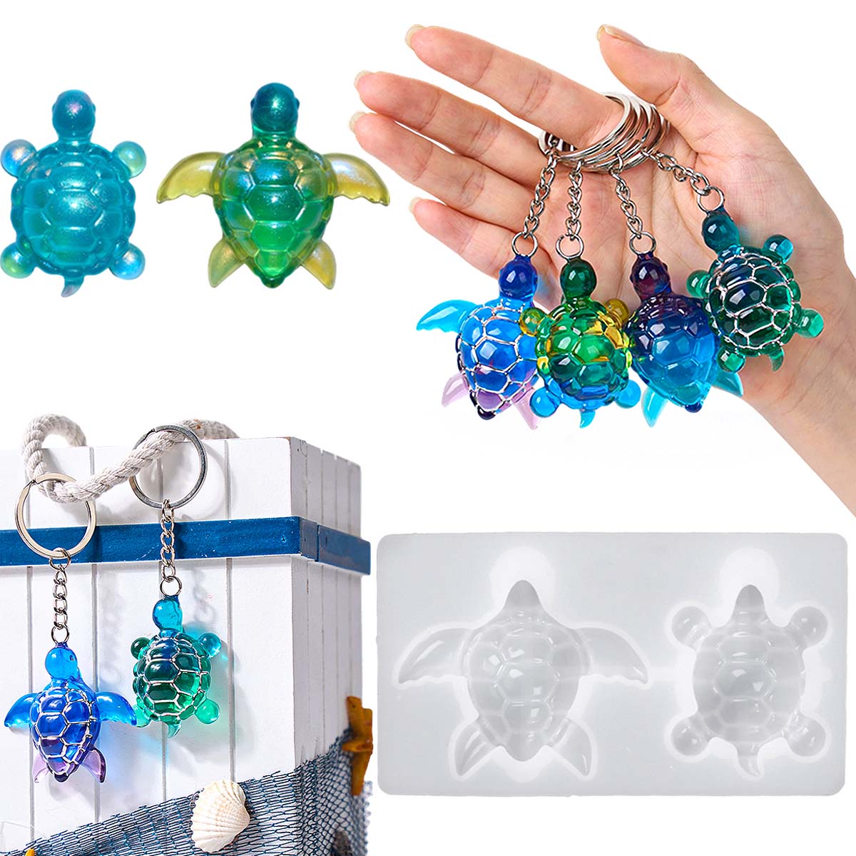 LLavero de tortuga marina 3D,  - Resin Art Letters reseña y precio