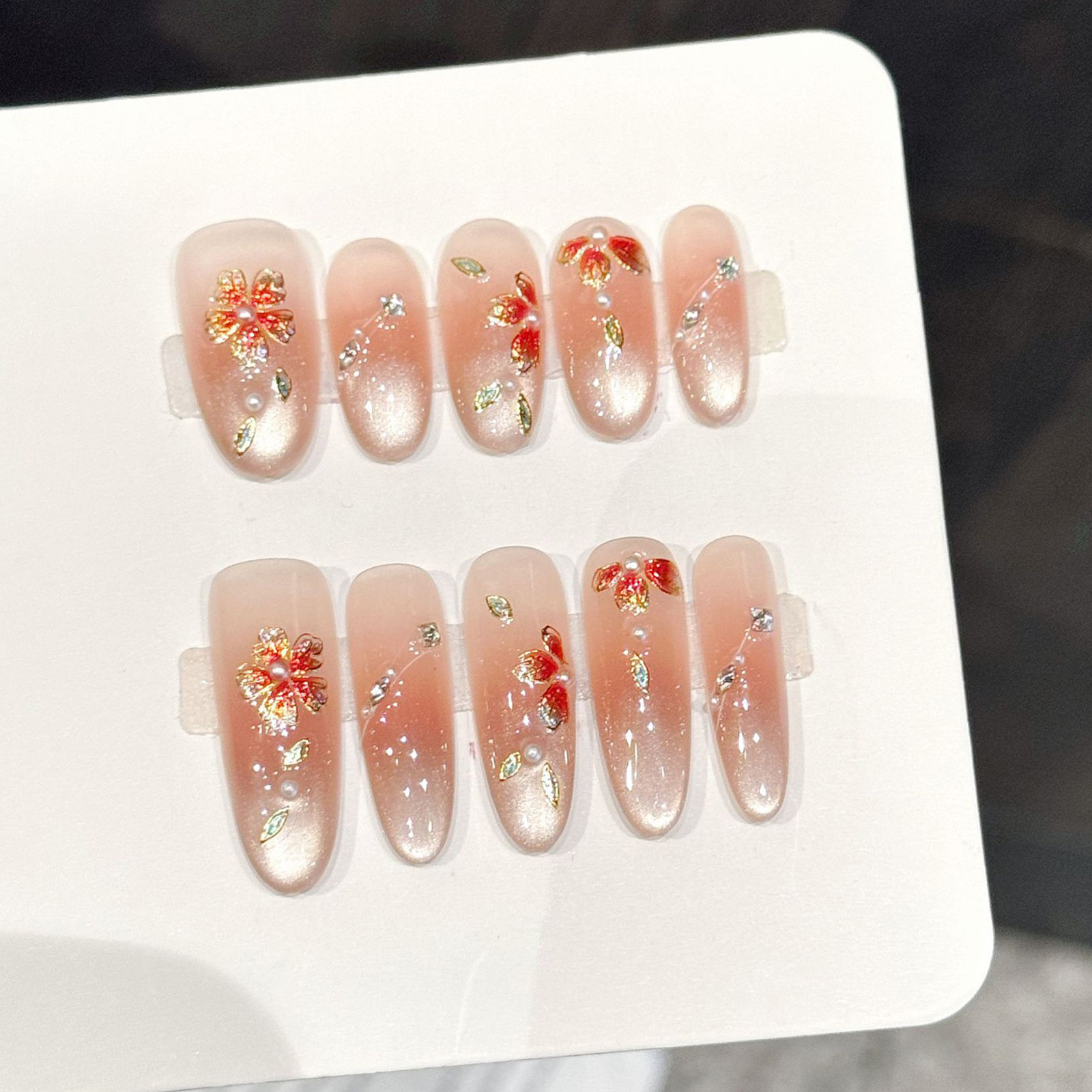 10 Uds uñas postizas hechas a  - Resin Art Design reseña y precio