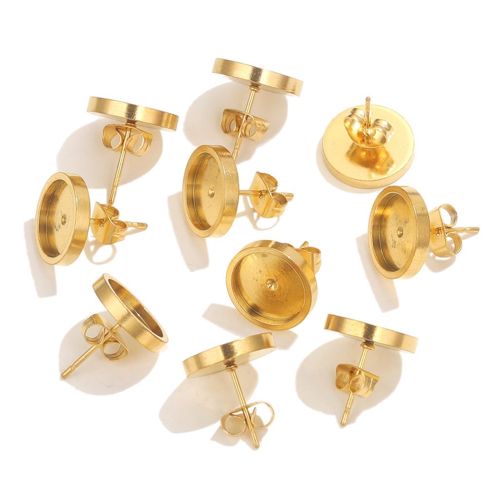 10 Uds. De pendientes dorados  - Resin Art Engagement reseña y precio